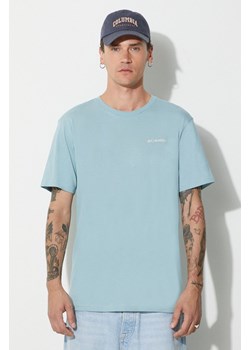 Columbia t-shirt bawełniany North Cascades kolor niebieski z nadrukiem 1834041 ze sklepu PRM w kategorii T-shirty męskie - zdjęcie 166193761