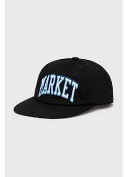 Market czapka z daszkiem bawełniana kolor czarny z aplikacją ze sklepu PRM w kategorii Czapki z daszkiem męskie - zdjęcie 166193813