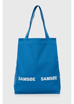 Samsoe Samsoe torebka Luca kolor niebieski UNI214000 ze sklepu PRM w kategorii Torby materiałowe - zdjęcie 166194321
