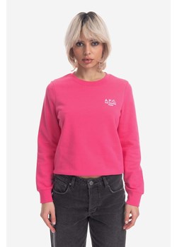 A.P.C. bluza bawełniana Sweat Skye damska kolor różowy gładka COEZD.F27700-OFFWHITE ze sklepu PRM w kategorii Bluzy damskie - zdjęcie 166194381