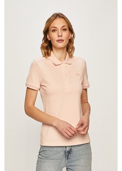 Lacoste T-shirt PF5462 damski kolor różowy z kołnierzykiem PF5462-001 ze sklepu PRM w kategorii Bluzki damskie - zdjęcie 166194551