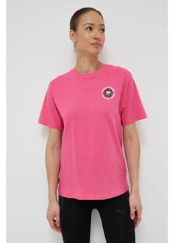 Puma t-shirt bawełniany kolor różowy 538362-02 ze sklepu PRM w kategorii Bluzki damskie - zdjęcie 166194742