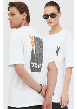 Samsoe Samsoe t-shirt bawełniany kolor biały z nadrukiem ze sklepu PRM w kategorii T-shirty męskie - zdjęcie 166194781