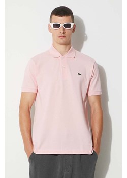 Lacoste polo bawełniane kolor różowy ze sklepu PRM w kategorii T-shirty męskie - zdjęcie 166194883