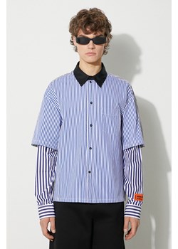 Heron Preston koszula bawełniana Doublesleeves Stripes Shirt męska kolor niebieski relaxed z kołnierzykiem klasycznym HMGE003F23FAB0014610 ze sklepu PRM w kategorii Koszule męskie - zdjęcie 166194911