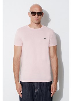 Lacoste t-shirt bawełniany kolor różowy gładki TH6709-001. ze sklepu PRM w kategorii T-shirty męskie - zdjęcie 166194964