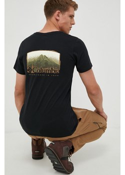 Columbia t-shirt bawełniany Rapid Ridge Back Graphic kolor czarny z nadrukiem ze sklepu PRM w kategorii T-shirty męskie - zdjęcie 166195041