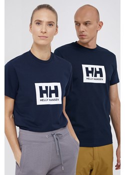 Helly Hansen T-shirt bawełniany kolor granatowy z nadrukiem 53285-096 ze sklepu PRM w kategorii T-shirty męskie - zdjęcie 166195100