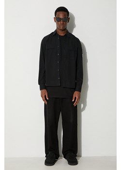 C.P. Company koszula GABARDINE BUTTONED SHIRT męska kolor czarny 15CMSH157A002824G ze sklepu PRM w kategorii Koszule męskie - zdjęcie 166195170