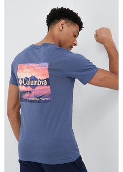 Columbia t-shirt bawełniany kolor niebieski z nadrukiem 1934824.SS23-112 ze sklepu PRM w kategorii T-shirty męskie - zdjęcie 166195270