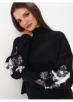 Mohito - Czarny sweter z cekinami - Czarny ze sklepu Mohito w kategorii Swetry damskie - zdjęcie 166196043