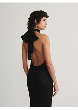 Reserved - Połyskująca sukienka z wiązaniem - czarny ze sklepu Reserved w kategorii Sukienki - zdjęcie 166199230