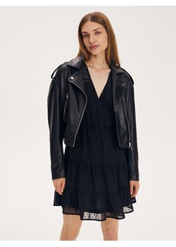 Reserved - Sukienka mini z falbaną - czarny ze sklepu Reserved w kategorii Sukienki - zdjęcie 166200933