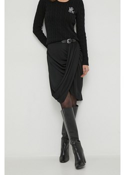 Lauren Ralph Lauren spódnica kolor czarny midi ołówkowa ze sklepu ANSWEAR.com w kategorii Spódnice - zdjęcie 166202980