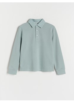 Reserved - Bawełniany longsleeve polo - turkusowy ze sklepu Reserved w kategorii T-shirty chłopięce - zdjęcie 166206450
