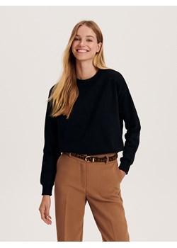 Reserved - Gładka bluza z bawełną - czarny ze sklepu Reserved w kategorii Bluzy damskie - zdjęcie 166206723
