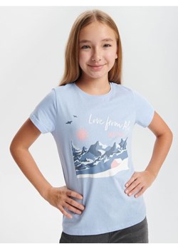 Sinsay - Koszulka z nadrukiem - niebieski ze sklepu Sinsay w kategorii Bluzki dziewczęce - zdjęcie 166207423