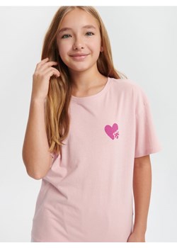 Sinsay - Koszulka z nadrukiem - różowy ze sklepu Sinsay w kategorii Bluzki dziewczęce - zdjęcie 166207472