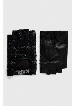 Karl Lagerfeld mitenki damskie kolor czarny ze sklepu ANSWEAR.com w kategorii Rękawiczki damskie - zdjęcie 166211093