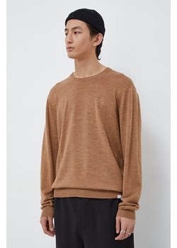 Les Deux sweter wełniany kolor beżowy ze sklepu ANSWEAR.com w kategorii Swetry męskie - zdjęcie 166217952