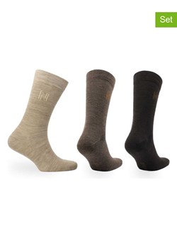 Norfolk Skarpety (3 pary) "Stockholm" w kolorze antracytowo-jasnobrązowo-beżowym ze sklepu Limango Polska w kategorii Skarpetki męskie - zdjęcie 166222030