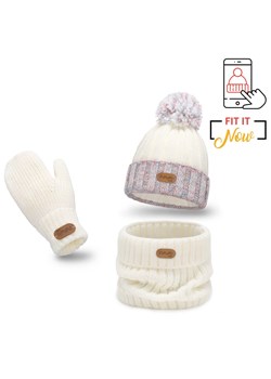 Zimowy komplet dziewczęcy czapka, komin, rękawiczki ze sklepu JK-Collection w kategorii Czapki dziecięce - zdjęcie 166222890