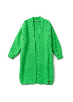 Długi kardigan damski o ciekawym splocie ze sklepu JK-Collection w kategorii Swetry damskie - zdjęcie 166223340