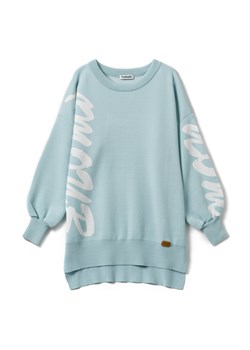Jasnoniebieski sweter damski oversize - amour ze sklepu JK-Collection w kategorii Swetry damskie - zdjęcie 166224060