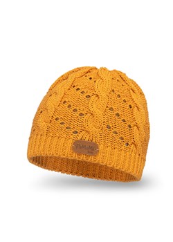 PaMaMi Ażurowa czapka dziecięca - Żółta ze sklepu JK-Collection w kategorii Czapki dziecięce - zdjęcie 166224104