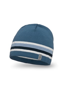 PaMaMi Męska czapka w paski - Niebieska ze sklepu JK-Collection w kategorii Czapki zimowe męskie - zdjęcie 166224320