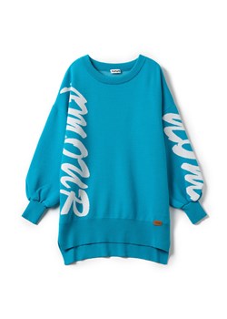 Niebieski sweter damski oversize - amour ze sklepu JK-Collection w kategorii Swetry damskie - zdjęcie 166224334