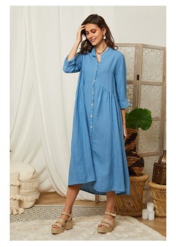 Lin Passion Lniana sukienka w kolorze błękitnym ze sklepu Limango Polska w kategorii Sukienki - zdjęcie 166237122