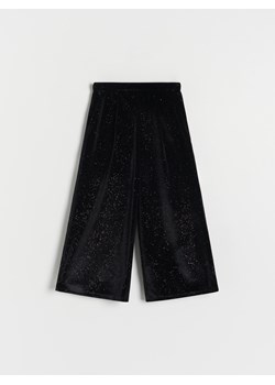 Reserved - Błyszczące spodnie kuloty - czarny ze sklepu Reserved w kategorii Spodnie dziewczęce - zdjęcie 166242324
