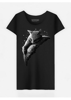WOOOP Koszulka &quot;Moon Cat&quot; w kolorze czarnym ze sklepu Limango Polska w kategorii Bluzki damskie - zdjęcie 166247343