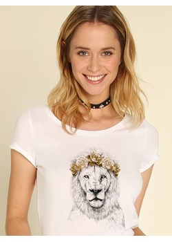 WOOOP Koszulka &quot;Lion Autumn&quot; w kolorze białym ze sklepu Limango Polska w kategorii Bluzki damskie - zdjęcie 166247353