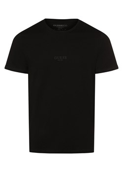 GUESS T-shirt męski Mężczyźni Bawełna czarny jednolity ze sklepu vangraaf w kategorii T-shirty męskie - zdjęcie 166248103