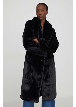 Abercrombie &amp; Fitch płaszcz damski kolor czarny przejściowy ze sklepu ANSWEAR.com w kategorii Futra damskie - zdjęcie 166249250