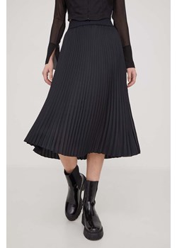 HUGO spódnica kolor czarny midi rozkloszowana ze sklepu ANSWEAR.com w kategorii Spódnice - zdjęcie 166249524