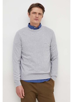BOSS sweter bawełniany kolor szary lekki ze sklepu ANSWEAR.com w kategorii Swetry męskie - zdjęcie 166250030