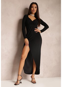 Czarna Sukienka Kopertowa Dopasowana Anelile ze sklepu Renee odzież w kategorii Sukienki - zdjęcie 166256592