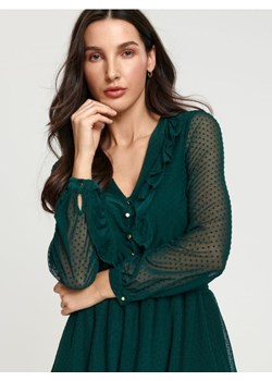 Sinsay - Sukienka z falbaną - zielony ze sklepu Sinsay w kategorii Sukienki - zdjęcie 166258142