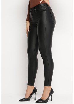 Czarne Spodnie Skinny z Ekoskóry Lassaie ze sklepu Born2be Odzież w kategorii Spodnie damskie - zdjęcie 166259041