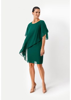 Zielona sukienka z asymetryczną falbaną ze sklepu Molton w kategorii Sukienki - zdjęcie 166265542