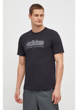 adidas t-shirt bawełniany męski kolor czarny z nadrukiem IM8313 ze sklepu ANSWEAR.com w kategorii T-shirty męskie - zdjęcie 166267520