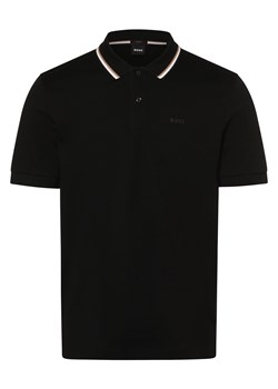 BOSS Męska koszulka polo Mężczyźni Bawełna czarny jednolity ze sklepu vangraaf w kategorii T-shirty męskie - zdjęcie 166271011