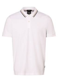 BOSS Męska koszulka polo Mężczyźni Bawełna biały jednolity ze sklepu vangraaf w kategorii T-shirty męskie - zdjęcie 166271012