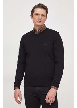 BOSS sweter bawełniany kolor czarny lekki ze sklepu ANSWEAR.com w kategorii Swetry męskie - zdjęcie 166272331