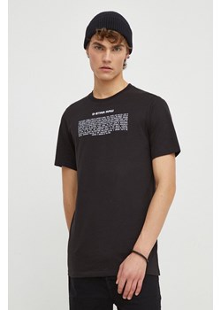 G-Star Raw t-shirt bawełniany męski kolor czarny z nadrukiem ze sklepu ANSWEAR.com w kategorii T-shirty męskie - zdjęcie 166272521