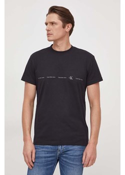 Calvin Klein Jeans t-shirt bawełniany męski kolor czarny z nadrukiem ze sklepu ANSWEAR.com w kategorii T-shirty męskie - zdjęcie 166272581