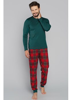 Narwik piżama męska w kratę długimi nogawkami i rękawem, Kolor zielony-kratka, Rozmiar S, Italian Fashion ze sklepu Primodo w kategorii Piżamy męskie - zdjęcie 166276734